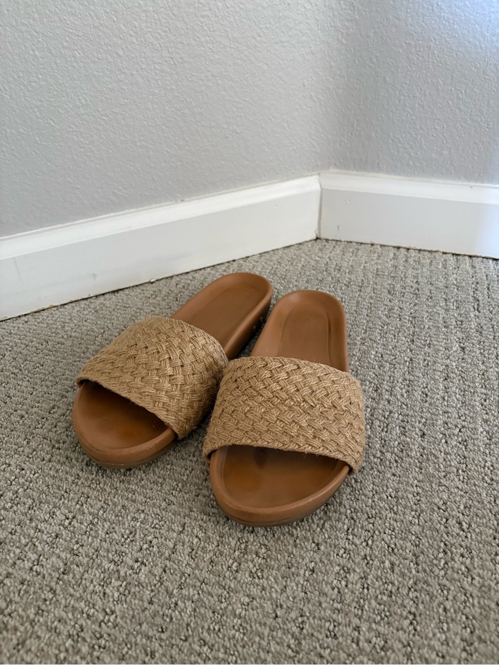 beek Woven Slide Sandals in Tan